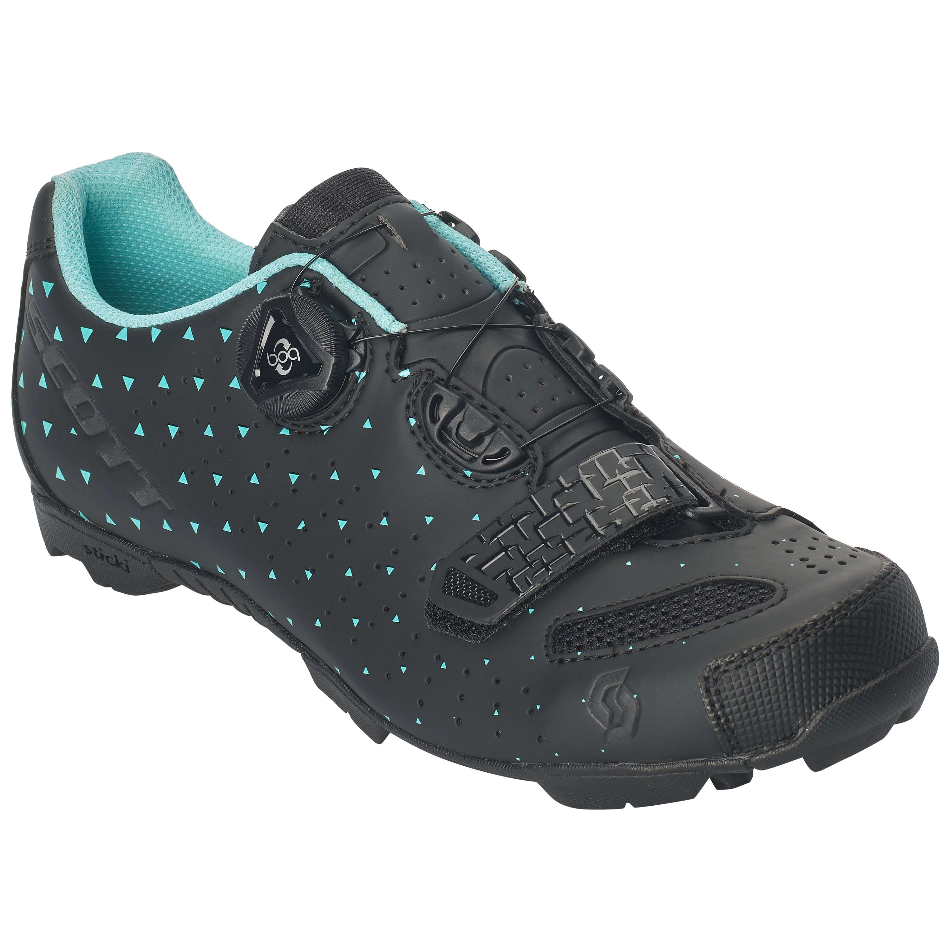 Scott Mtb Comp Boa Ladies Shoes - Matte Black / Turquoise Blue - Image 2