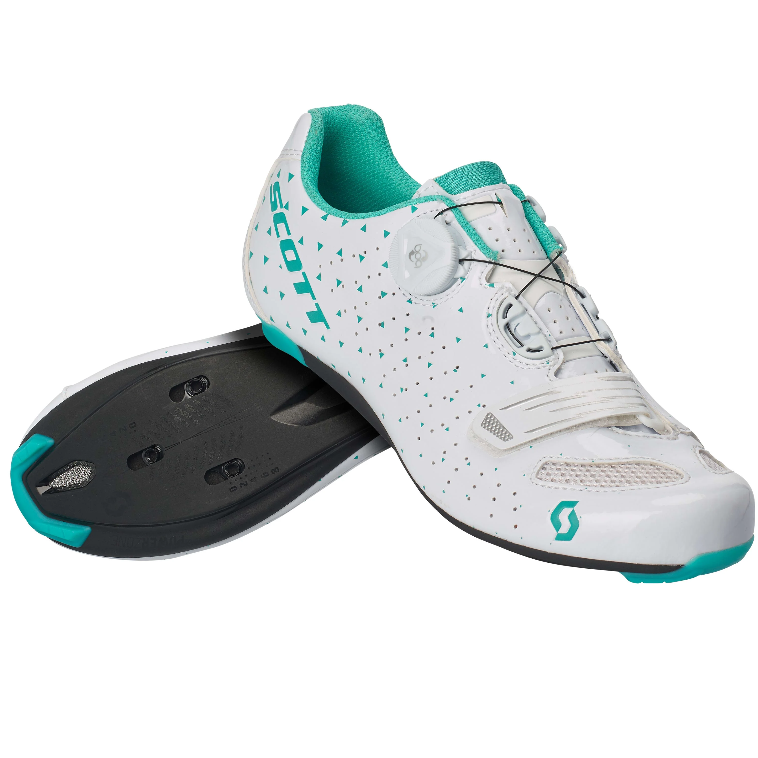 Scott Comp Boa Womens Road Shoes - Gloss White / Turquoise Blue - Image 4