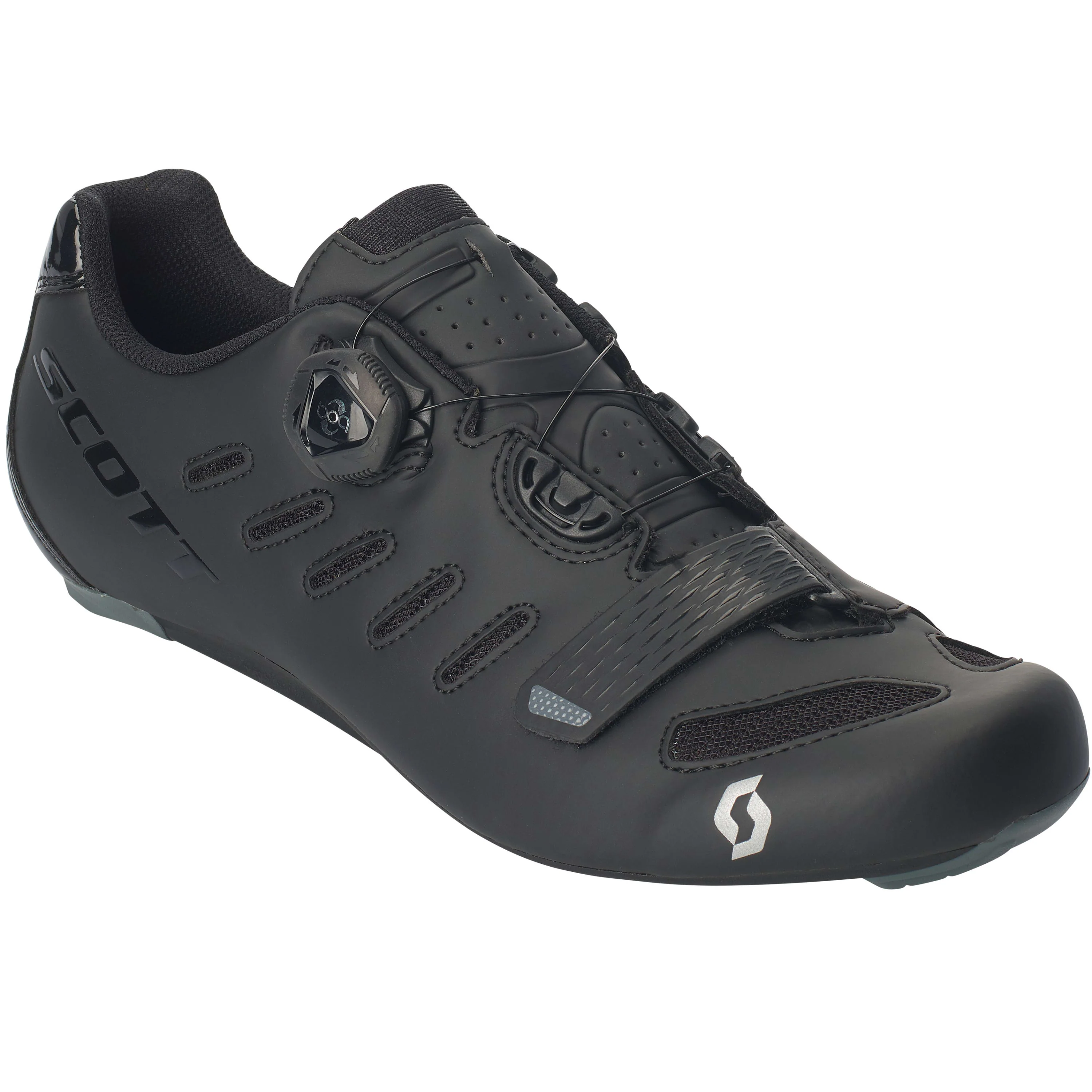 Scott Road Team Boa Shoes - Matt Black / Gloss Black - Image 3