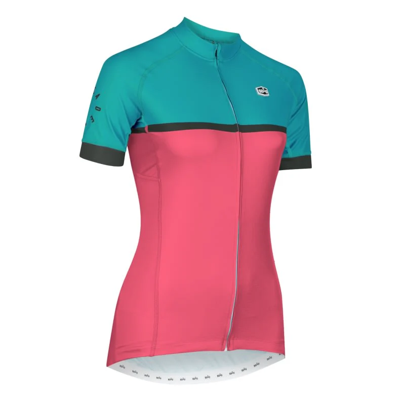 Solo Cadence Jersey Womens - Teal Blue / Watermelon Pink - Image 2