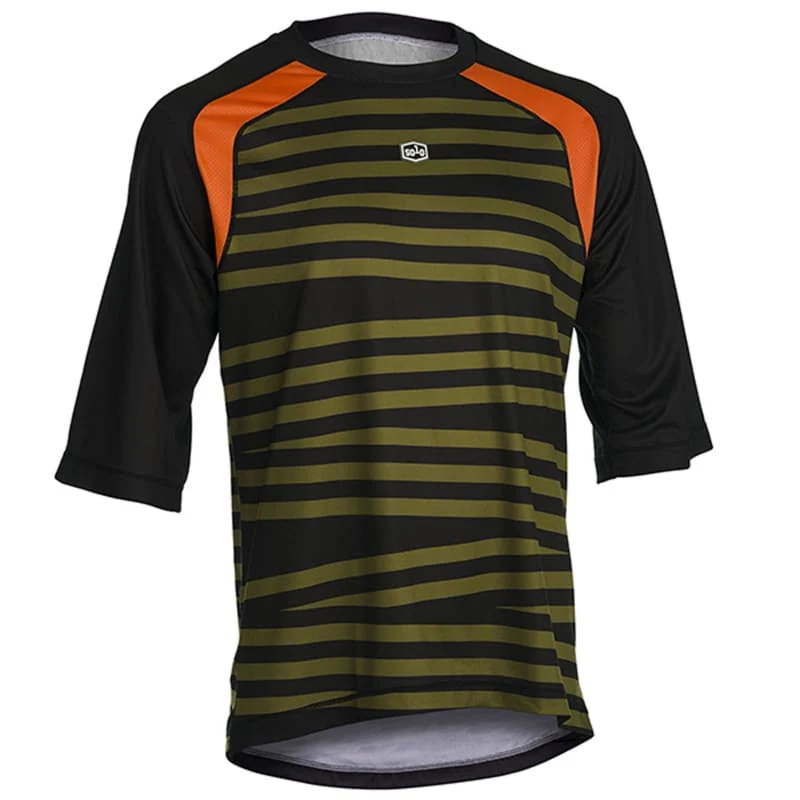 Solo Corridor 3/4 Sleeve Jersey - Black / Olive - Image 3