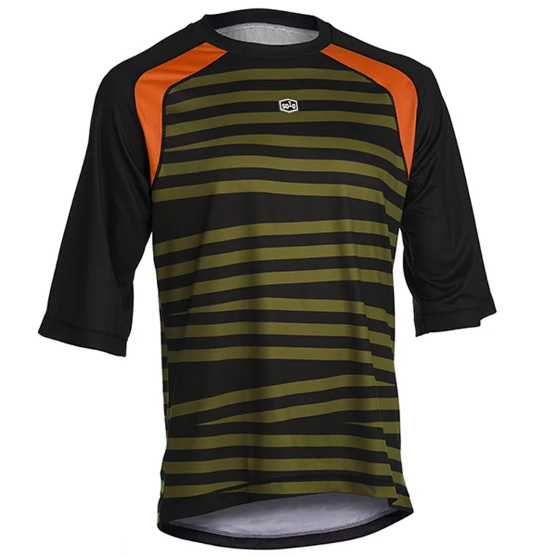 Solo Corridor 3/4 Sleeve Jersey - Black / Olive - Image 5