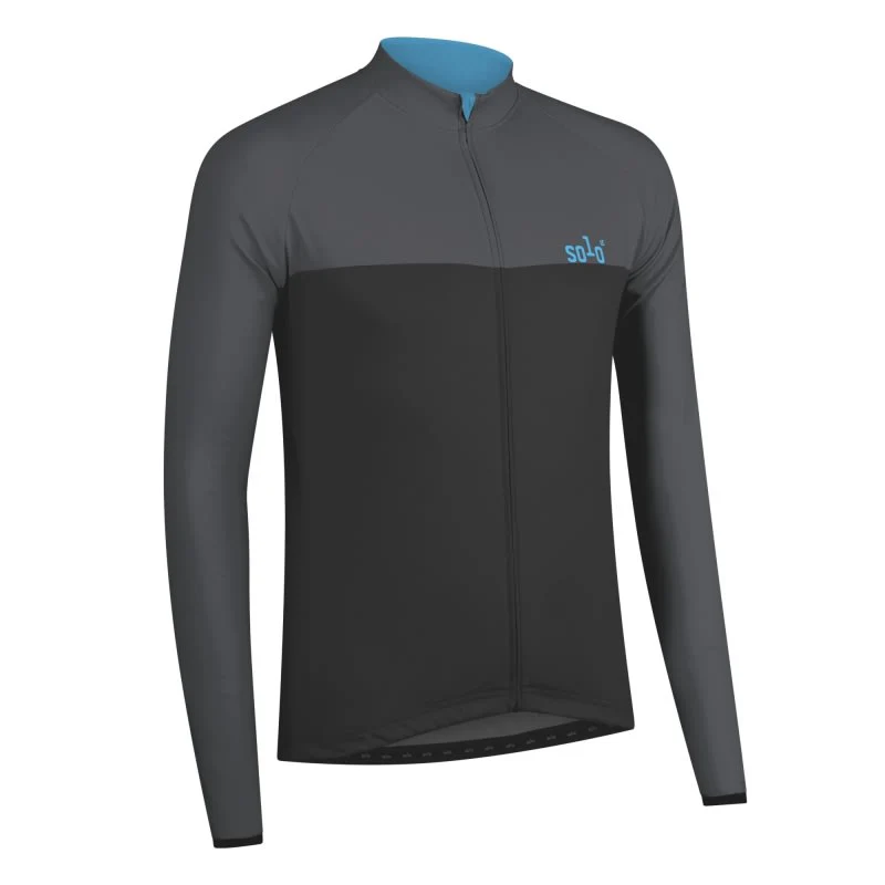 Solo Jersey 3-SEASON Long Sleeve - Grey / Light Blue - Image 2