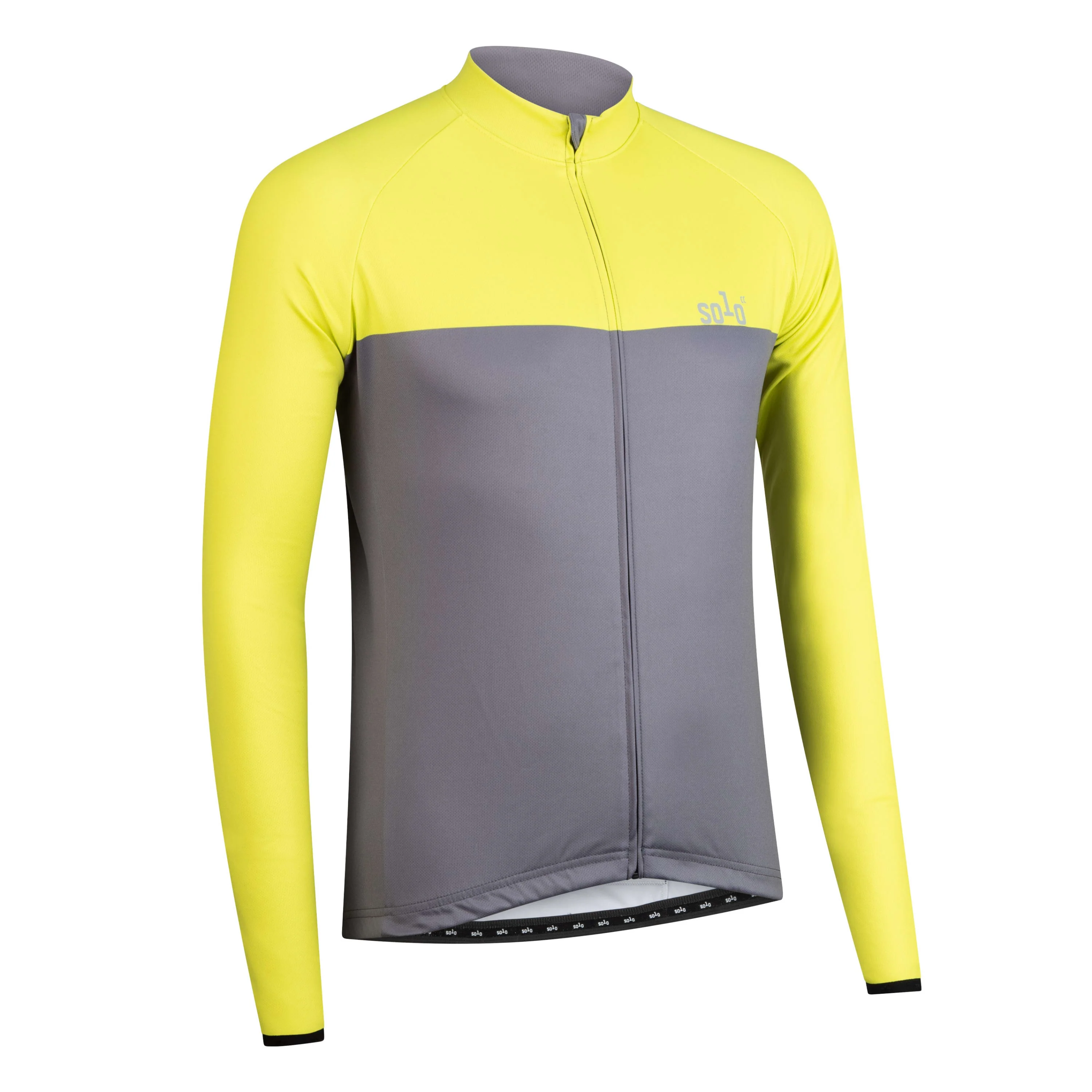 Solo Jersey 3-SEASON Longsleeve - Sulphur Yellow / Grey - Image 2