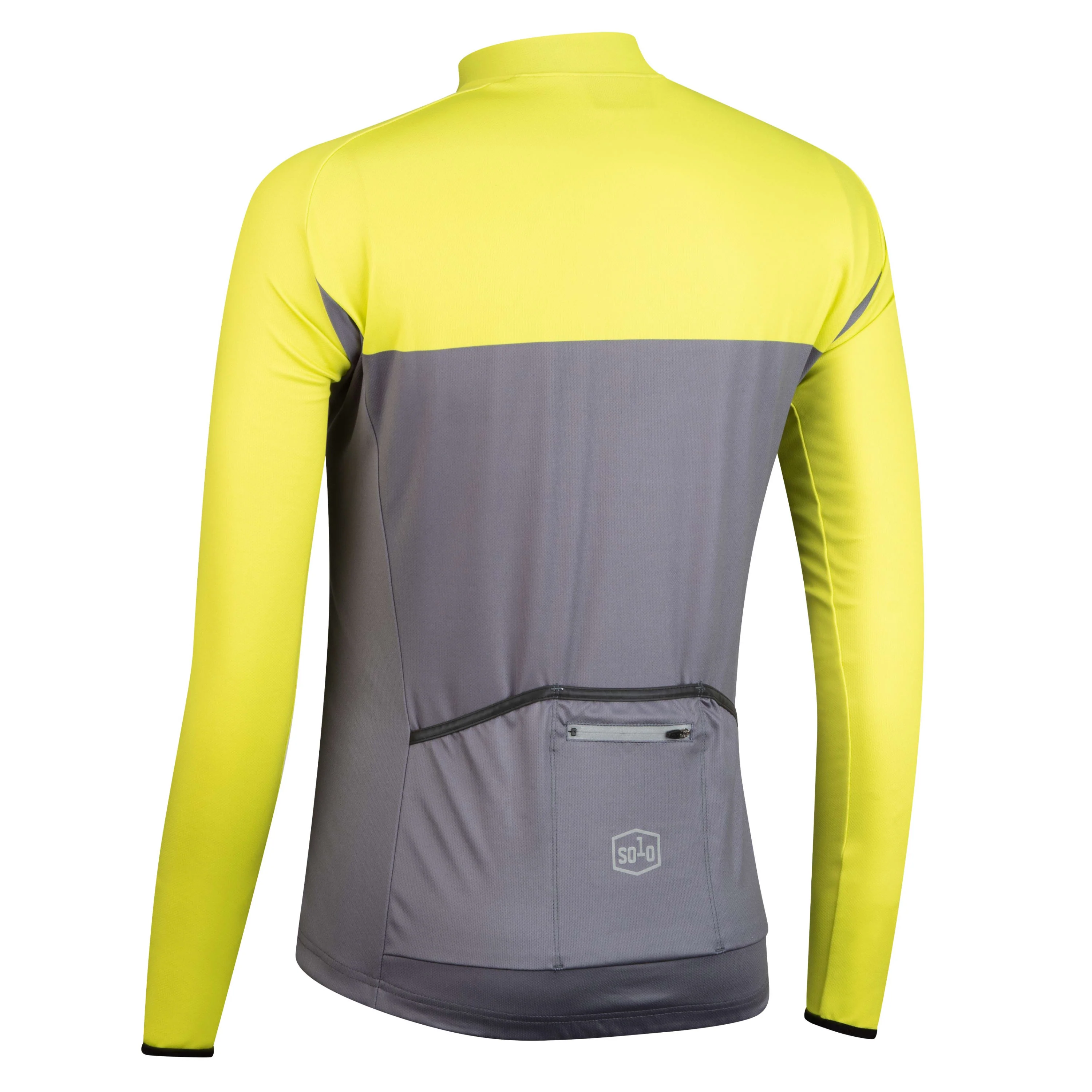 Solo Jersey 3-SEASON Longsleeve - Sulphur Yellow / Grey - Image 3