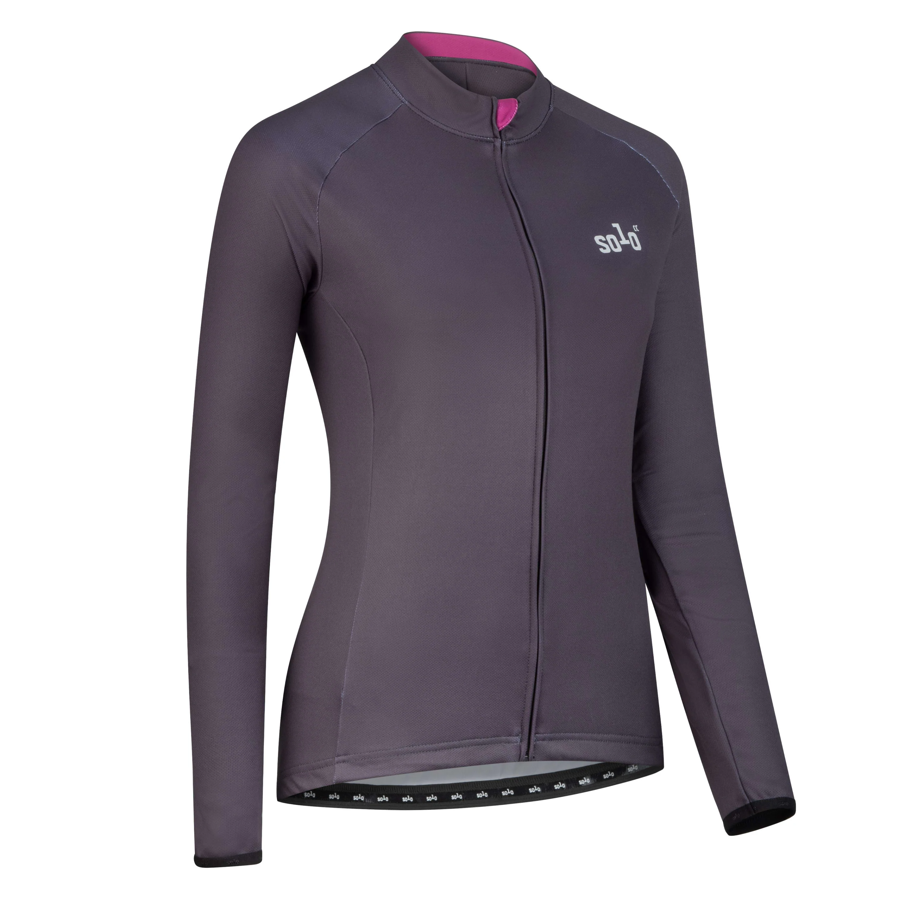 Solo Jersey 3-SEASON Longsleeve Womens - Charcoal Grey / Purple - Image 2