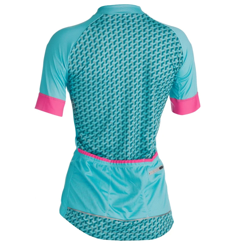 Solo Omni Podium Jersey Ladies - Green / Pink - Image 4