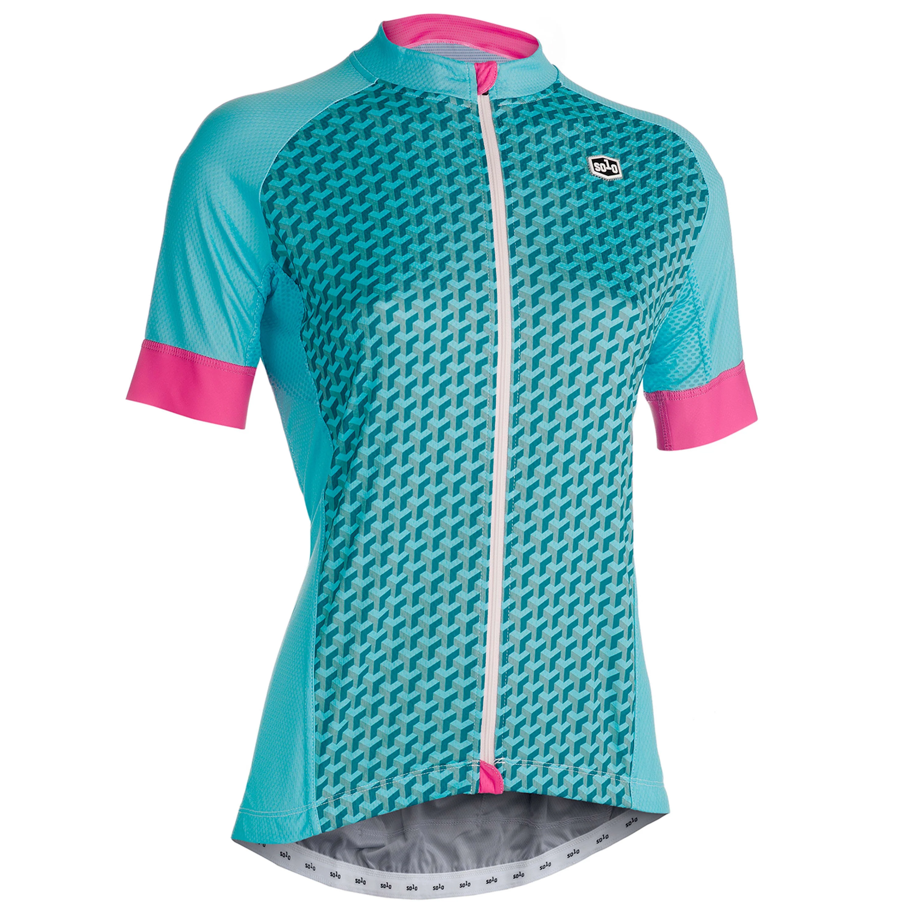 Solo Omni Podium Jersey Ladies - Green / Pink - Image 5