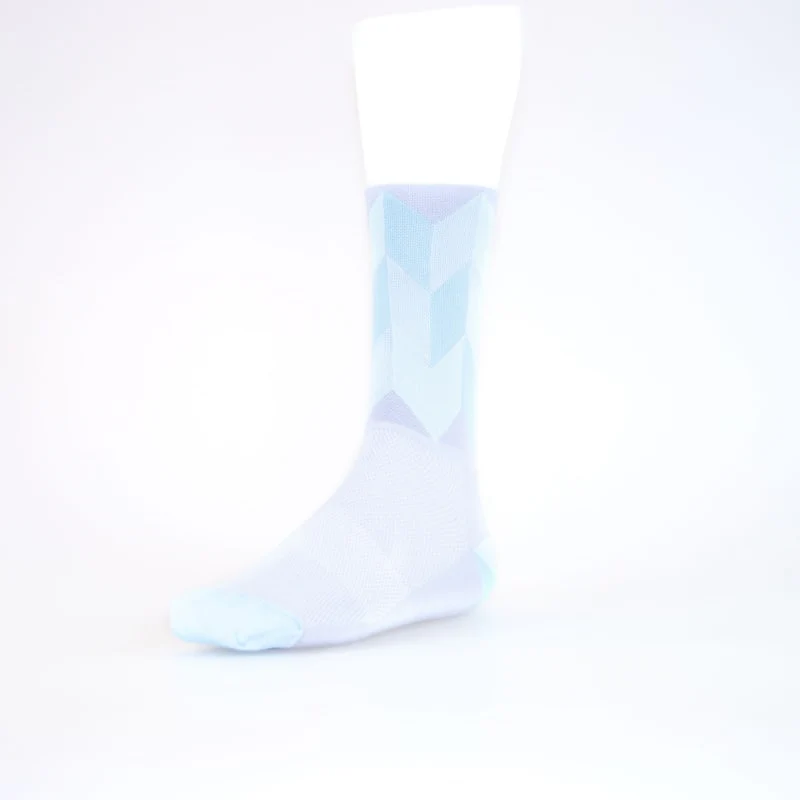 Solo Socks High Chevron Lg/xl Grey-blu - Grey / Blue - Image 2