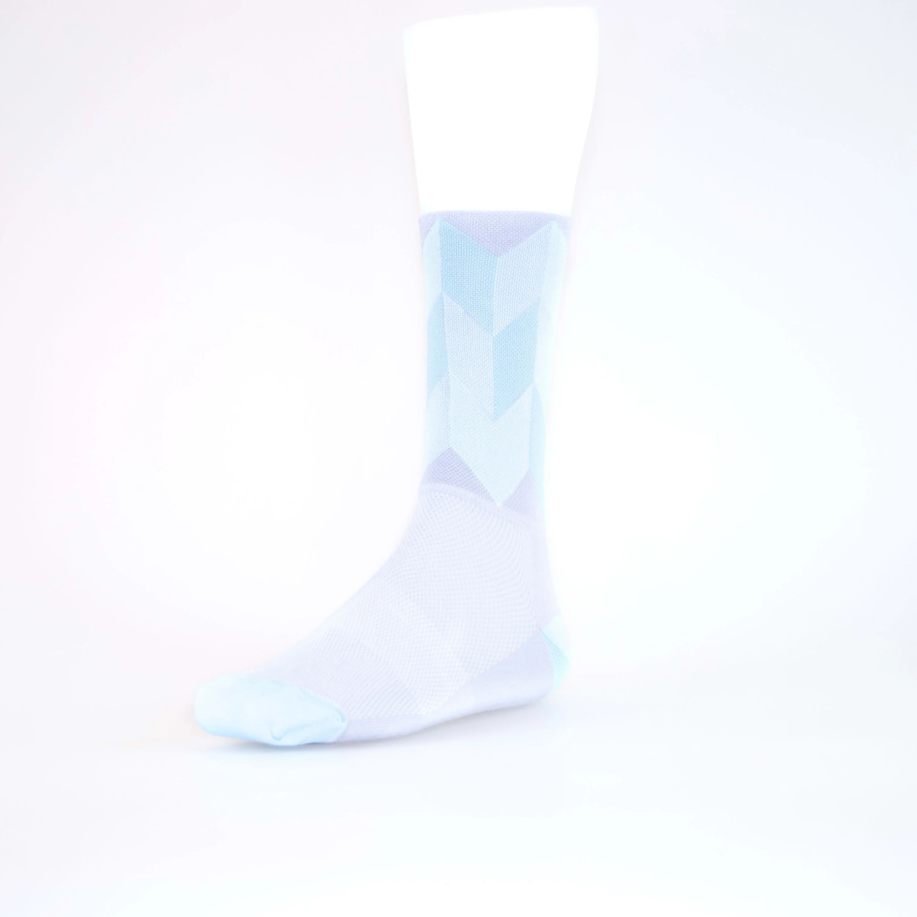 Solo Socks High Chevron Lg/xl Grey-blu - Grey / Blue - Image 3