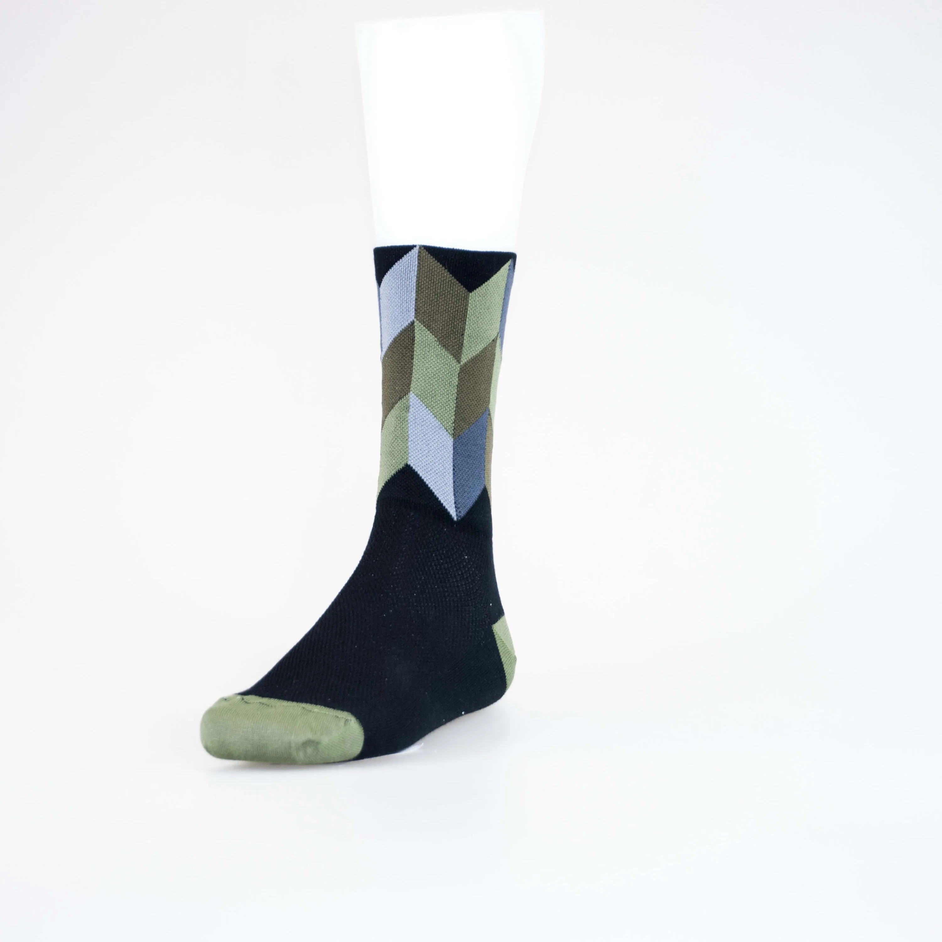 Solo Socks High Icon Chevron - Black / Olive - Image 2