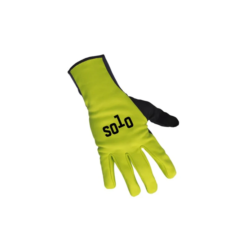 Solo Softshell Long Finger Glove - Fluoro Yellow - Image 3