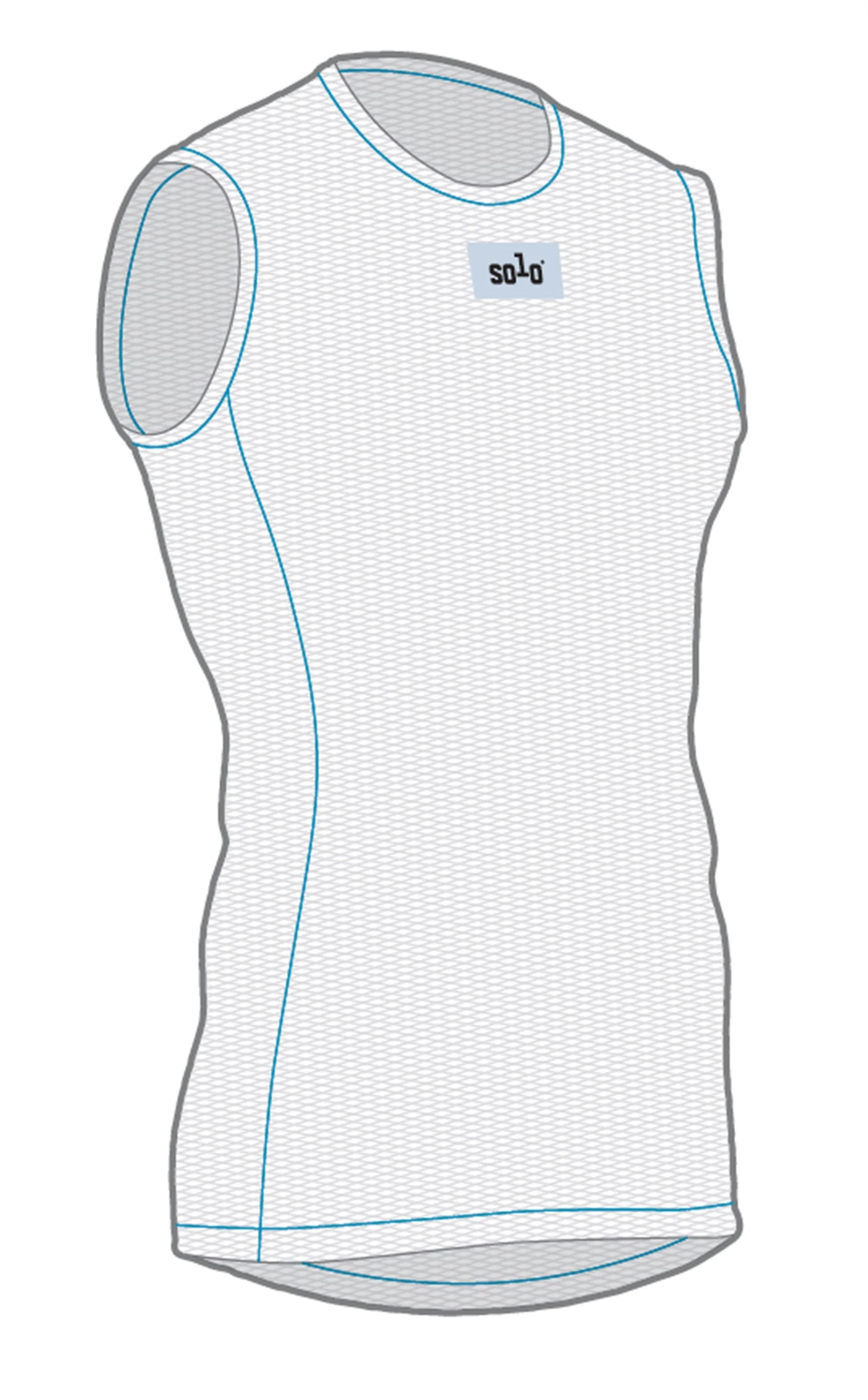 Solo Summer Mesh Baselayer Sleeveless - White - Image 3