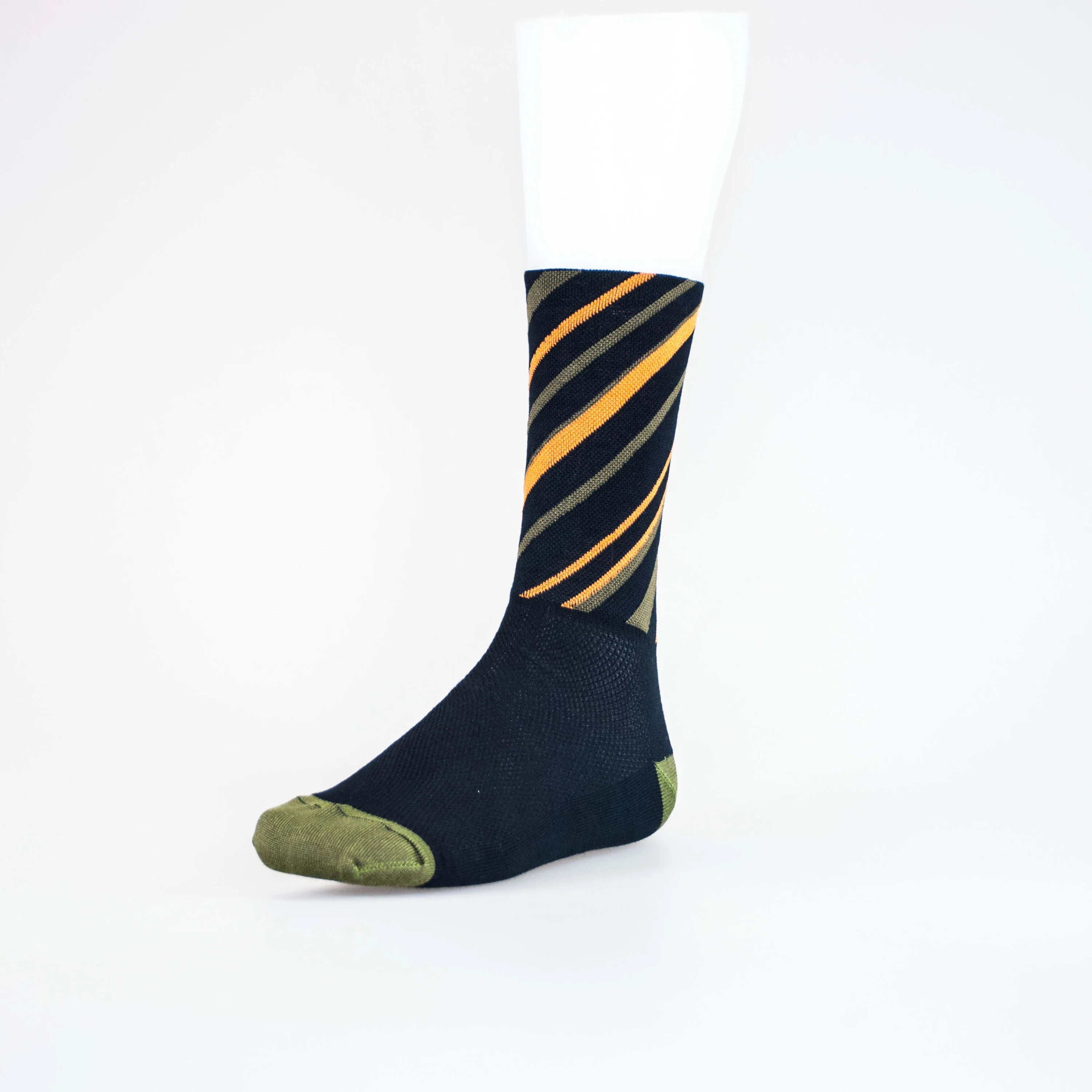 Volta Volta High Ascent Socks - Black / Orange / Olive - Image 4