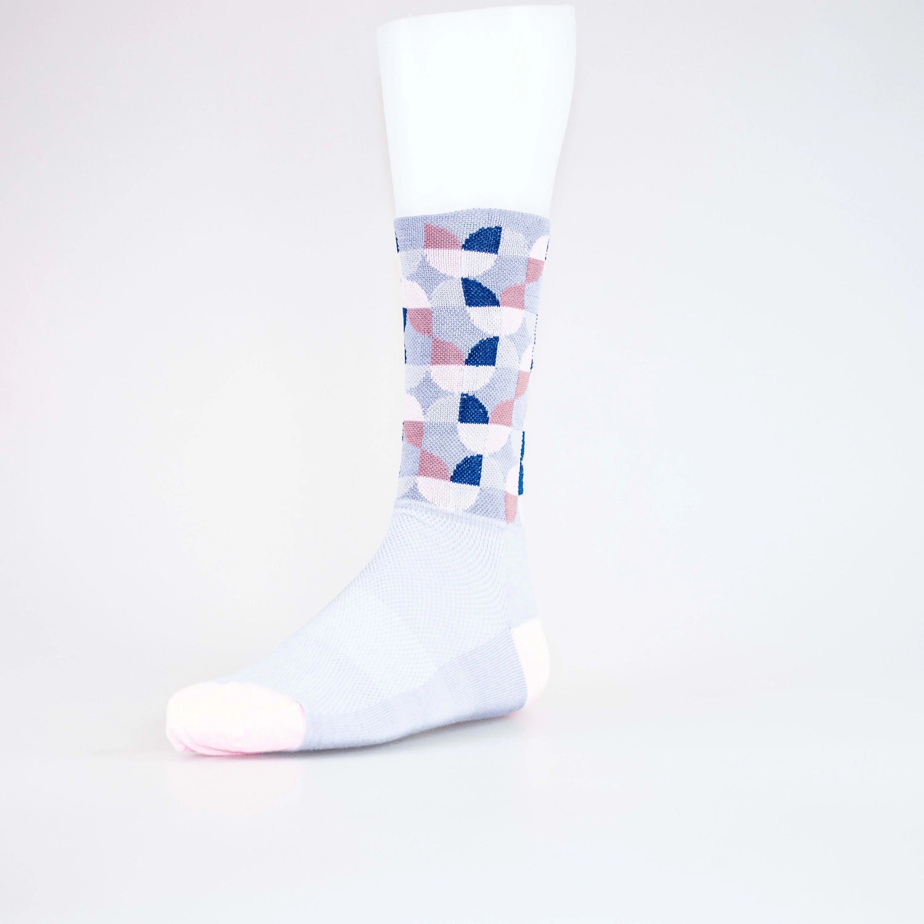 Solo Socks High Retro Lg/xl Gry-pink - Grey / Pink - Image 2