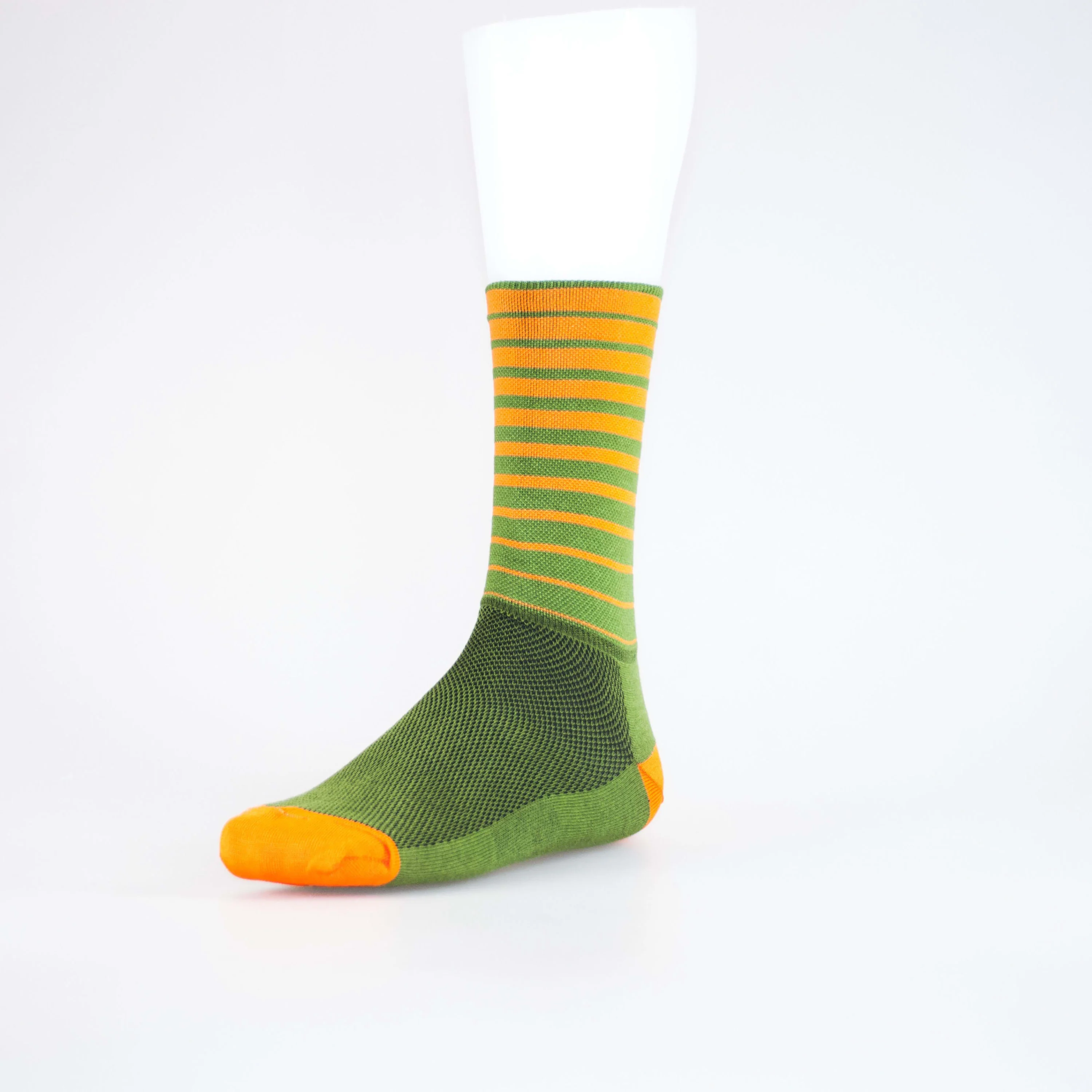 Solo Socks High Stripe Sm/md Olive-ora - Olive / Orange - Image 3